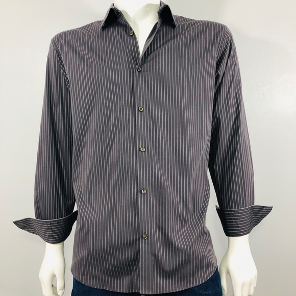 Calvin Klein Men’s Gray Striped Button Down Shirt. Make an offer! - Picture 2 of 5
